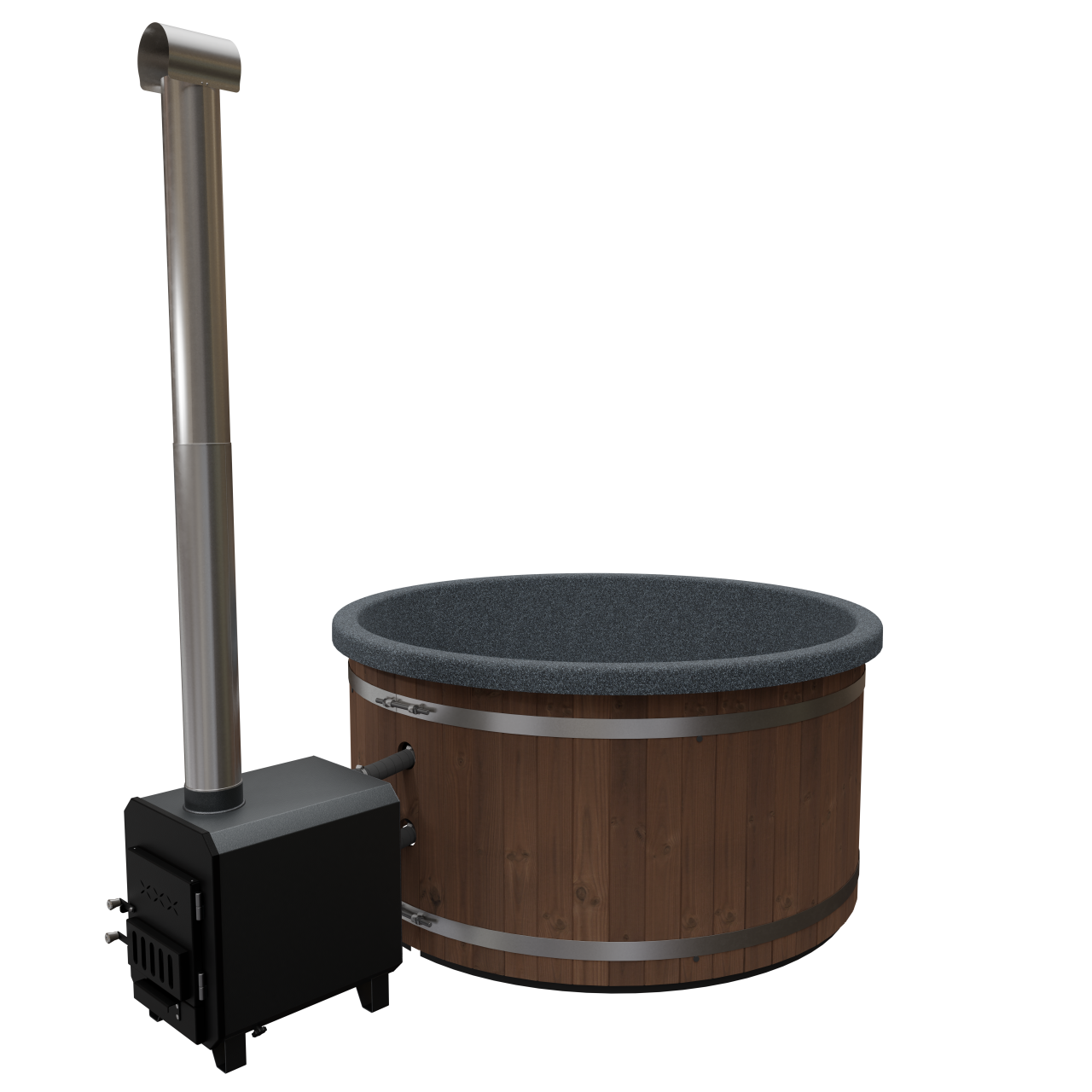 Hottub Welltub Premium 176cm | Externe kachel 45KW (4-5 pers.)