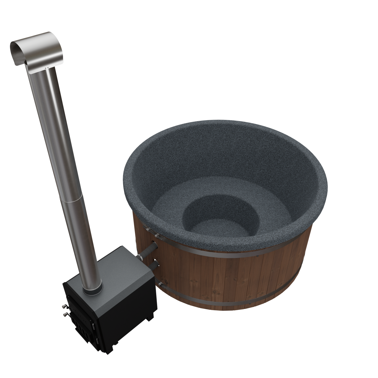 Hottub Welltub Premium 176cm | Externe kachel 45KW (4-5 pers.)