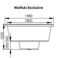 Hottub Welltub Exclusive 200cm | Externe kachel 45KW (5-6 pers.)
