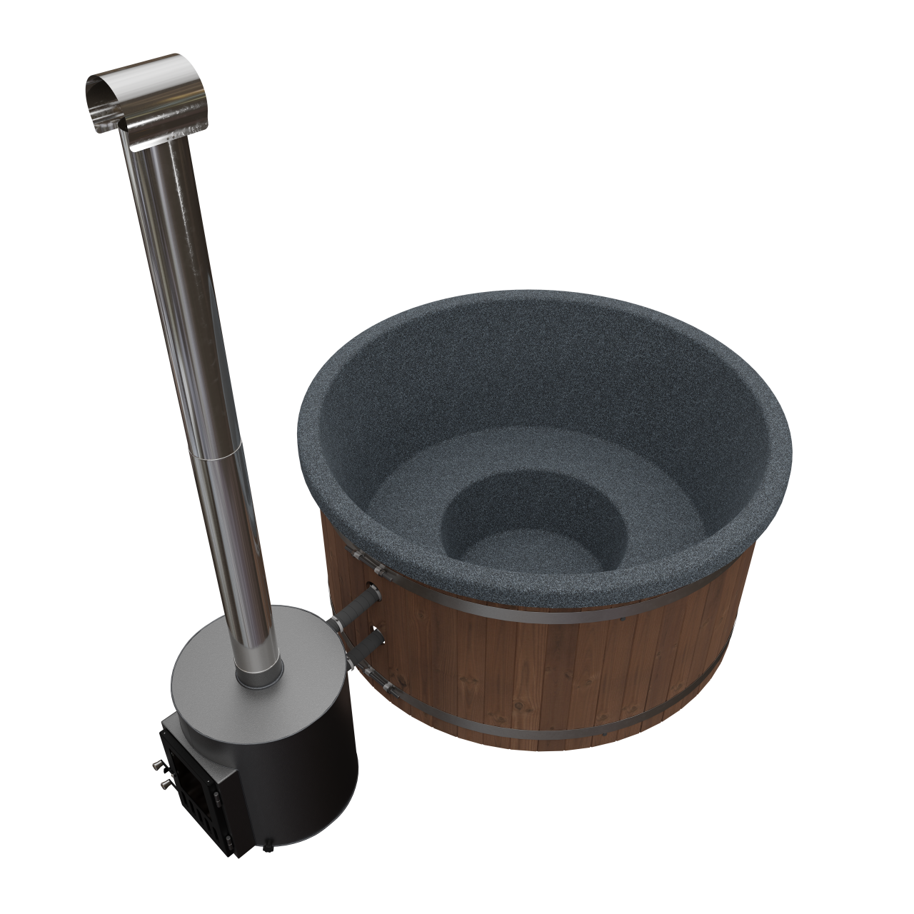 Hottub Welltub Exclusive 200cm | Externe kachel 55KW (5-6 pers.)