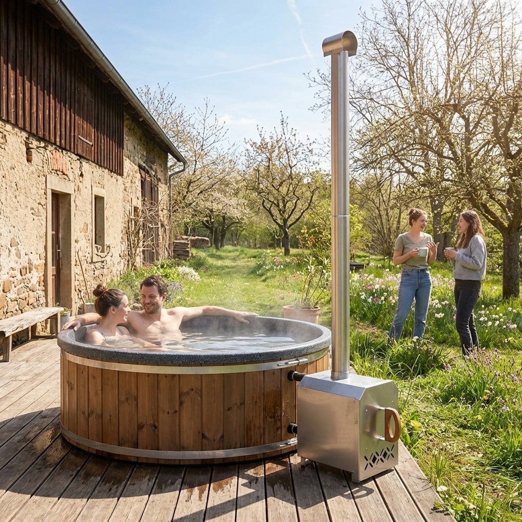 Welltub 2-persoons hottub | Externe 30 kW houtkachel